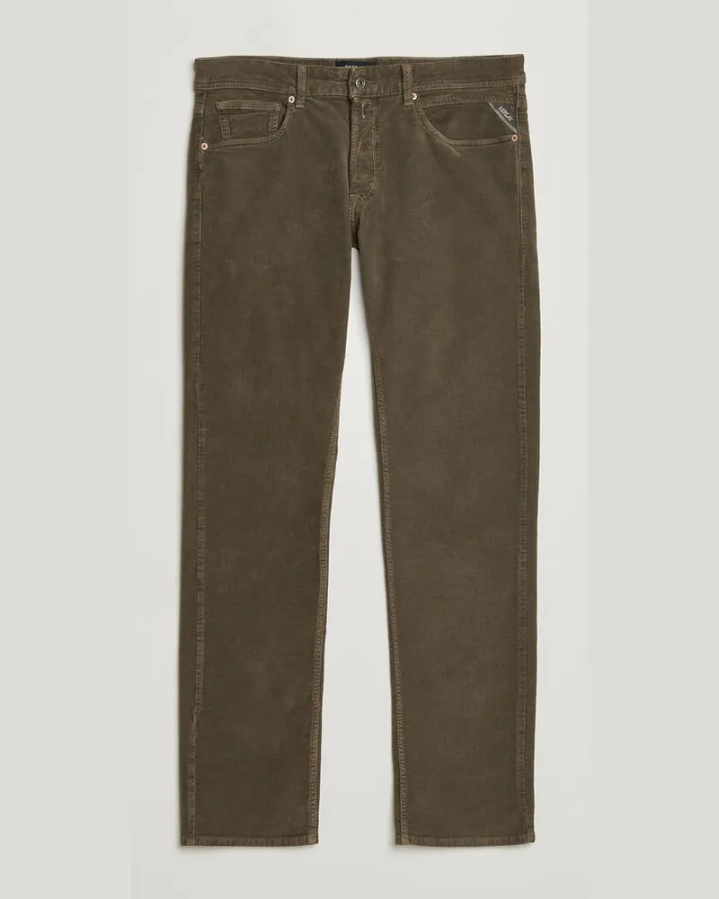Replay Grover Corduroy 5-Pocket Pants Mud Green Grün