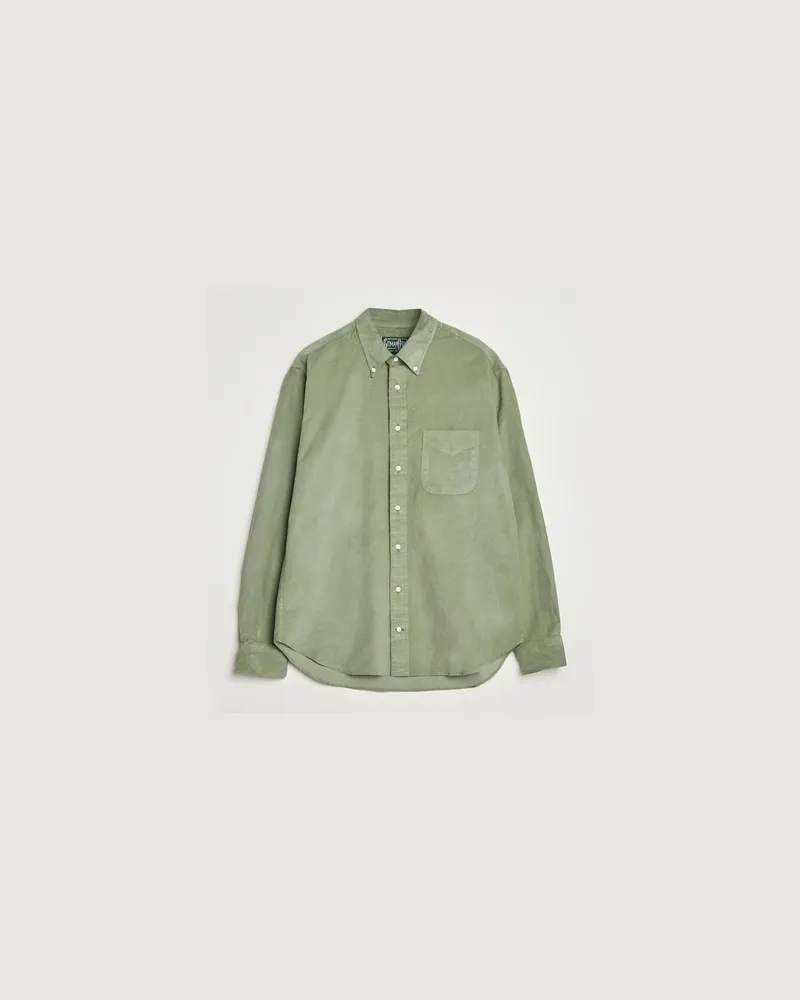 Gitman Vintage Corduroy Button Down Shirt Sage Grün