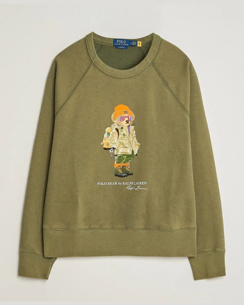 Ralph Lauren Fleece Bear Sweatshirt Cruise Olive Grün