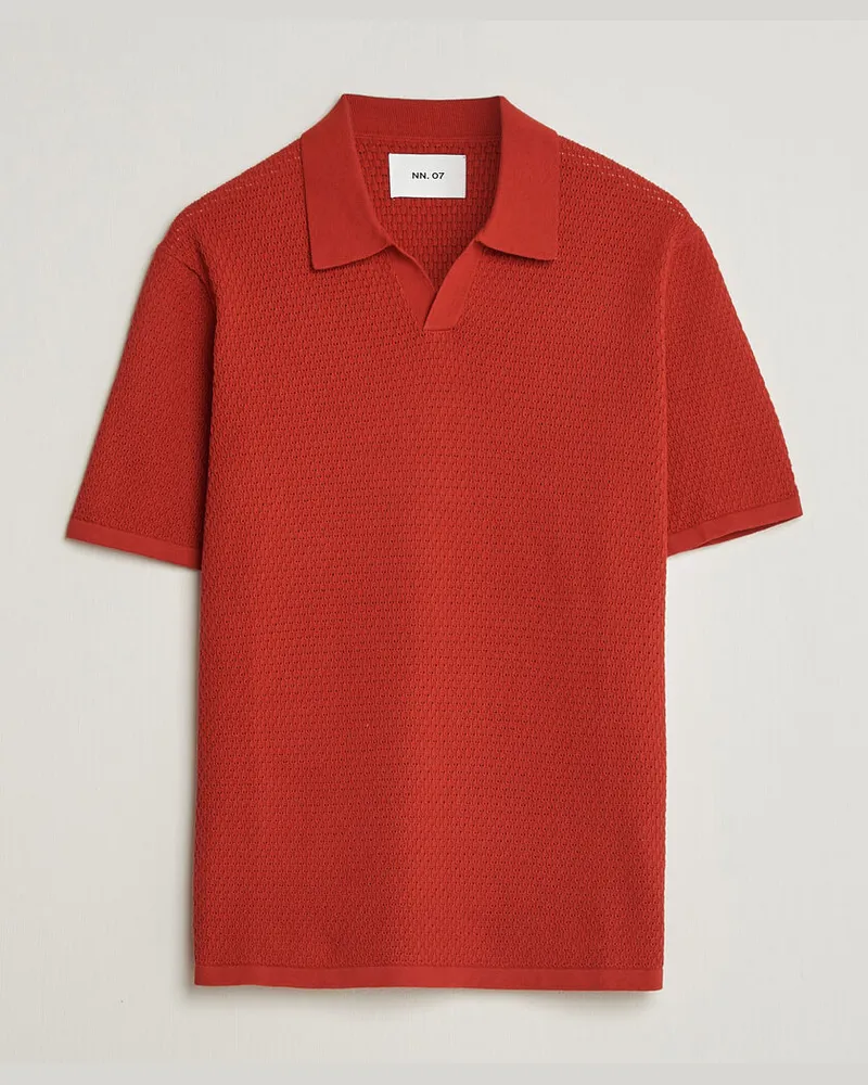 NN 07 Paul Knitted Polo Sienna Heat Rot