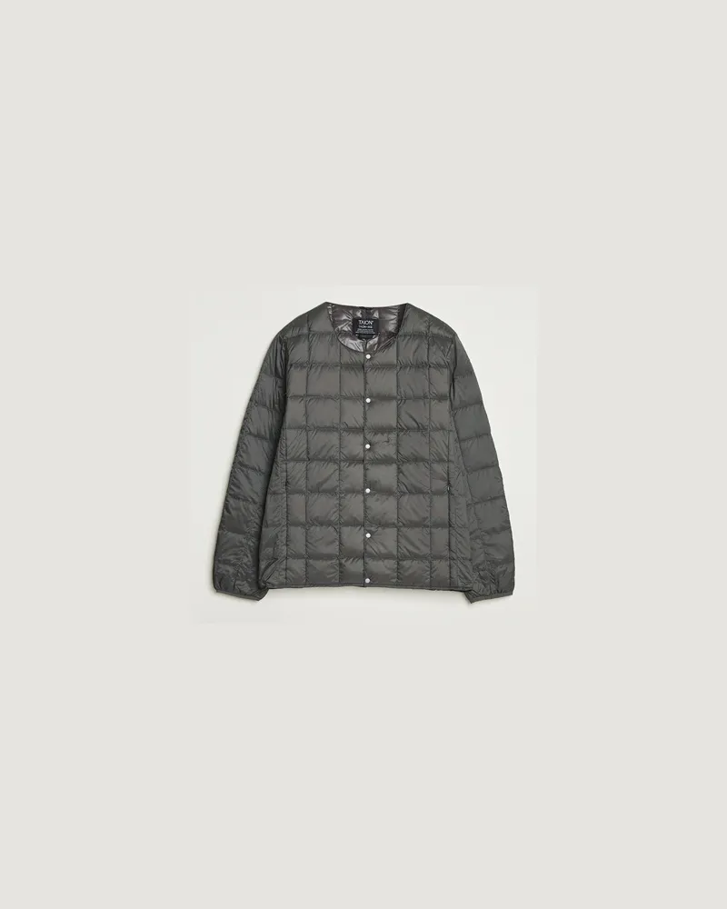 TAION Crew Neck Button Down Jacket Dark Grey Grau