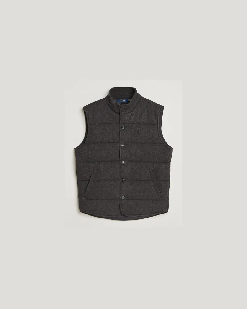 Ralph Lauren Knitted Herringbone Vest Dark Charcoal Heather Grau