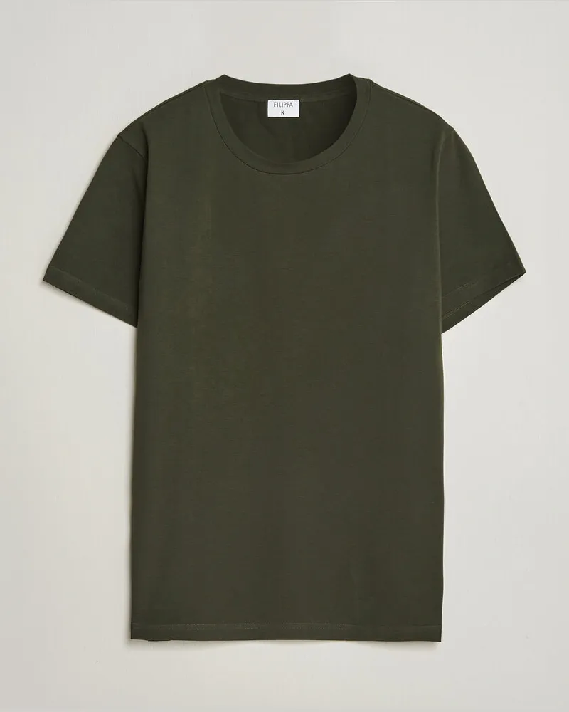 Filippa K Soft Lycra T-Shirt Night Green Grün