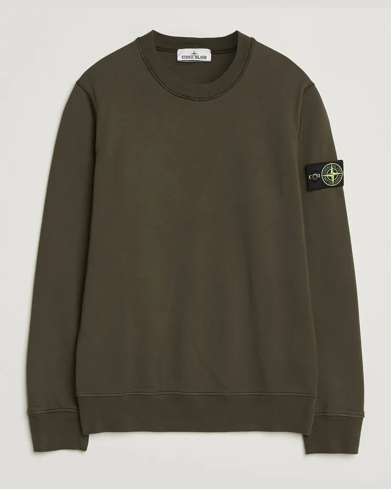 Stone Island Garment Dyed Fleece Sweatshirt Coal Grey Grau