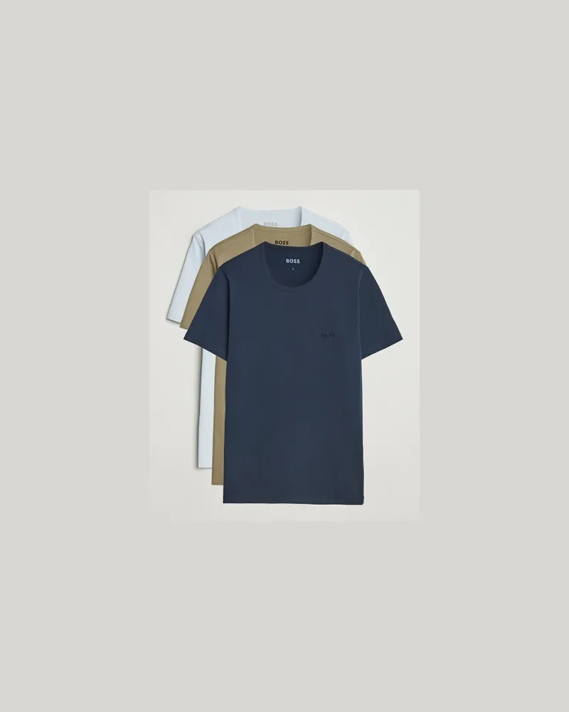 HUGO BOSS 3-Pack Crew Neck T-Shirt Green/Blue/Navy Mehrfarbig