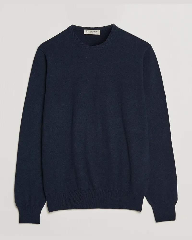 Piacenza Cashmere Cashmere Crew Neck Sweater Navy Blau
