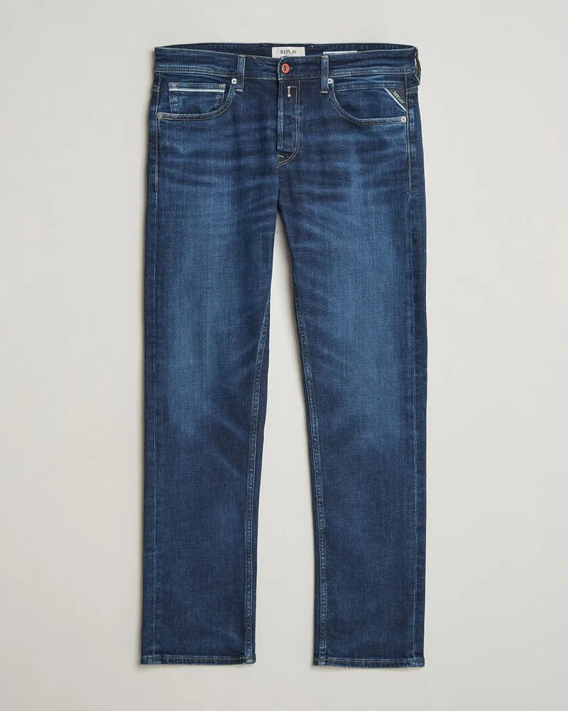 Replay Grover Straight Fit Stretch Heritage Jeans Dark Blue Blau