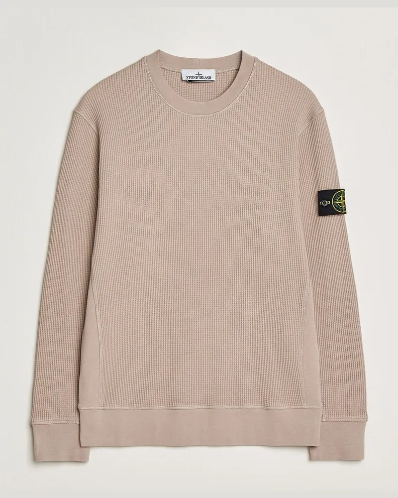 Stone Island Organic Cotton Waffle Fleece Sweatshirt Desert Beige