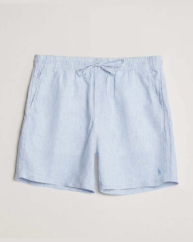 Ralph Lauren Woven Linen Shorts Blue/White Weiß