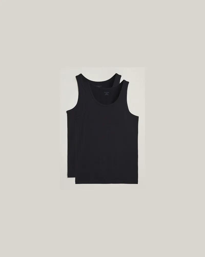 Falke 2-Pack Cotton Tank Top Black Schwarz