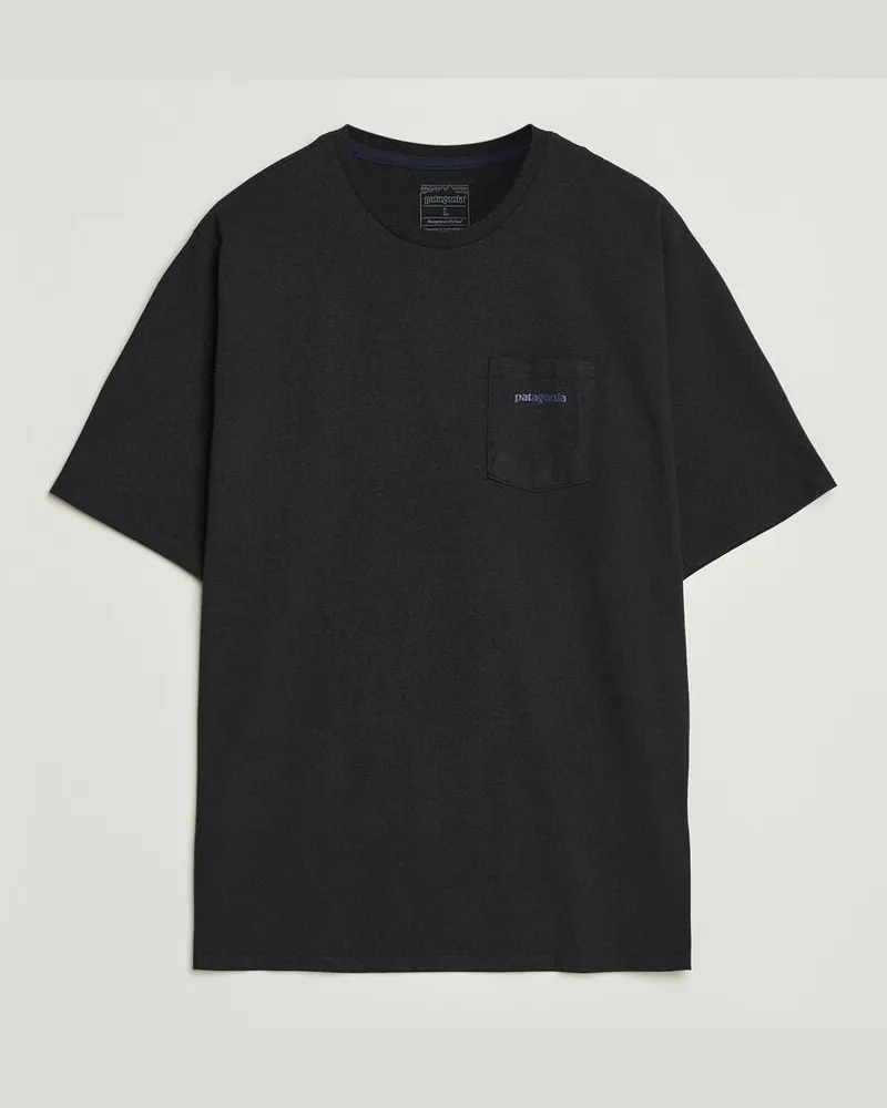 Patagonia Boardshort Logo Pocket Responsibili T-Shirt Ink Black Schwarz