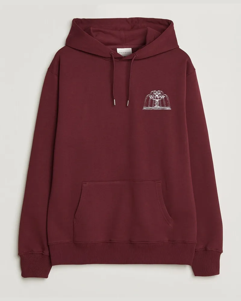 Drôle de Monsieur Fountain Printed Hoodie Burgundy Rot