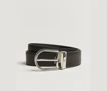 Horseshoe Buckle Grey 35 mm Leather Belt Grey