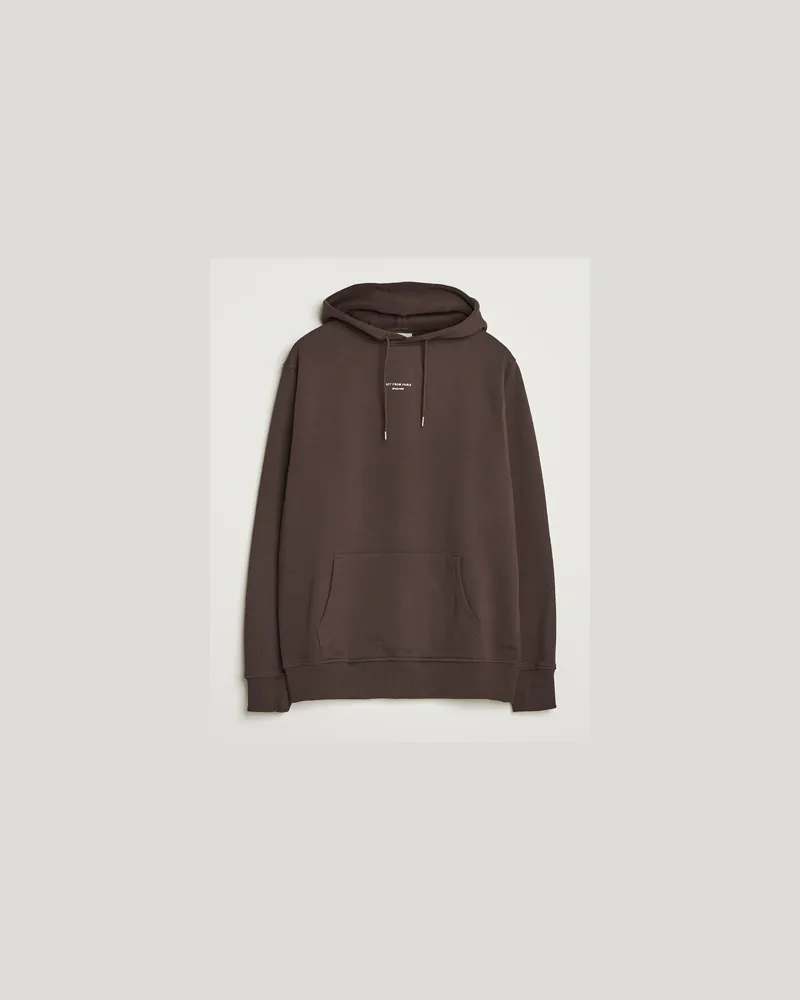 Drôle de Monsieur Classic Slogan Hoodie Dark Brown Braun