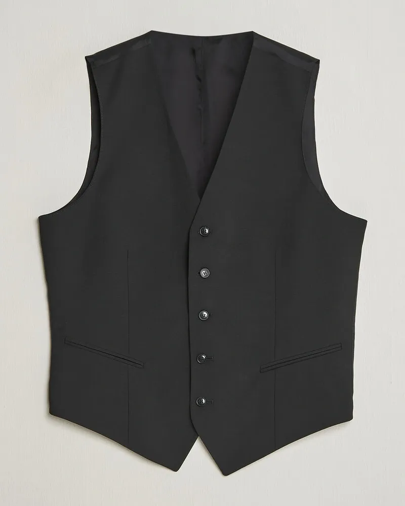 Tiger of Sweden Winston Wool Travel Waistcoat Black Schwarz