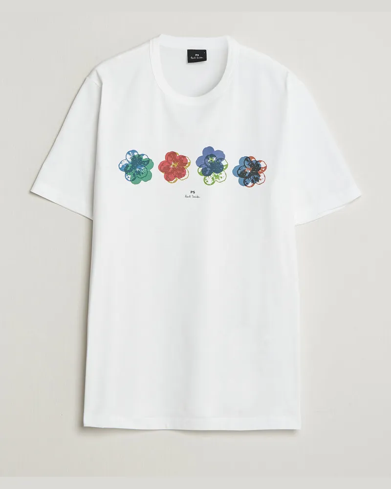 Paul Smith Flower Crew Neck T-Shirt White Weiß