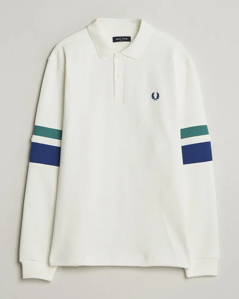 Fred Perry Tipped Sleeve Rugger Snow White Weiß
