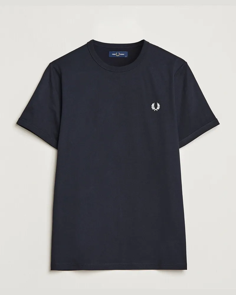 Fred Perry Ringer Crew Neck Tee Navy Blau