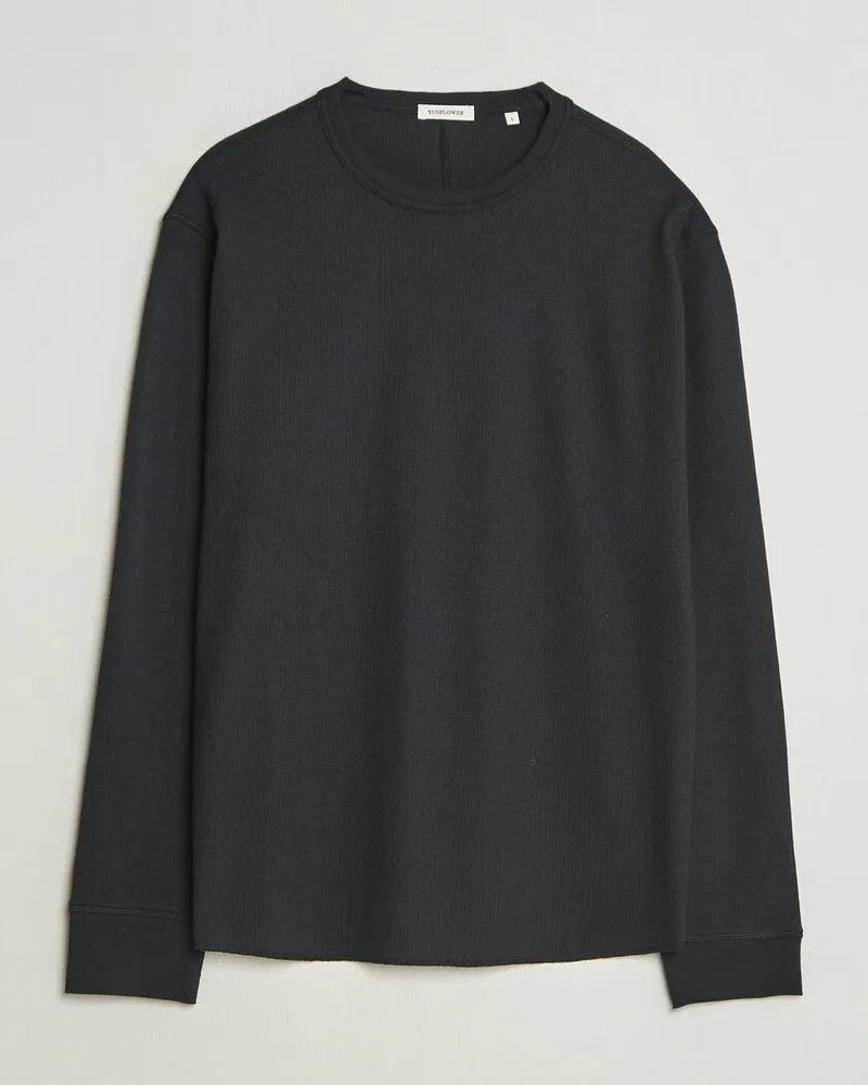 Sunflower Wool Waffle Long Sleeve T-Shirt Black Schwarz