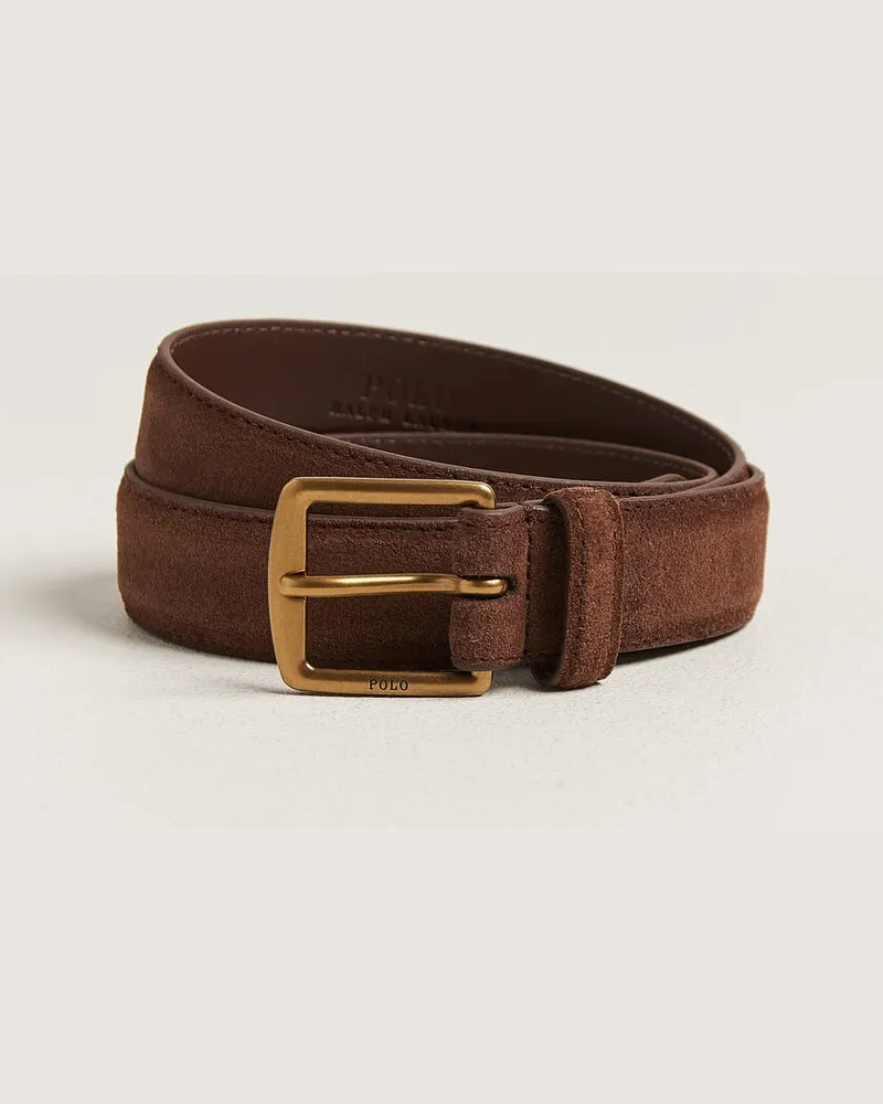 Ralph Lauren Suede Belt Dark Brown Braun