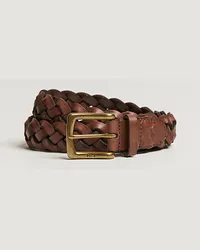 Ralph Lauren Wide Braided Belt Polo Brown Braun