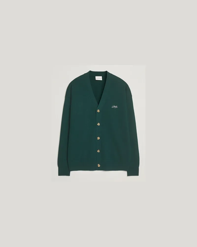 Drôle de Monsieur Merino Knitted Cardigan Dark Green Grün