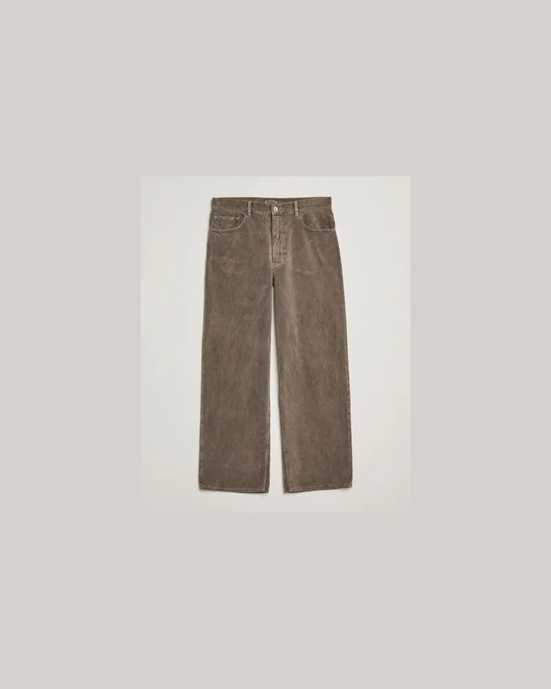 AURALEE Dyed Corduroy 5-Pocket Pants Olive Grün