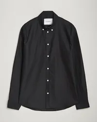 LES DEUX Konrad Oxford Shirt Black Schwarz