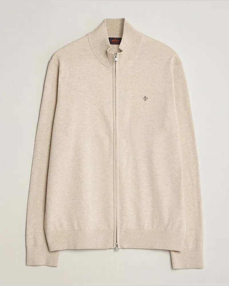 Morris Riley Zip Cardigan Khaki Beige