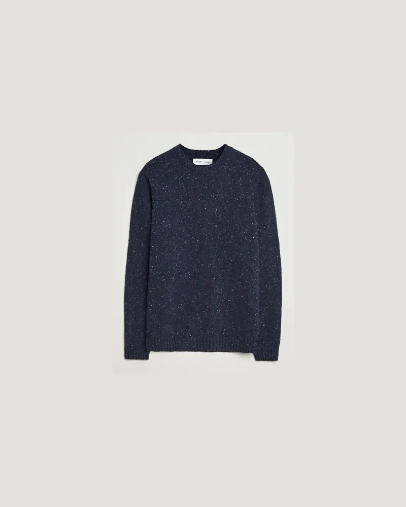 Samsøe & Samsøe Nataniel Donegal Knitted Crew Neck Salute Navy Blau