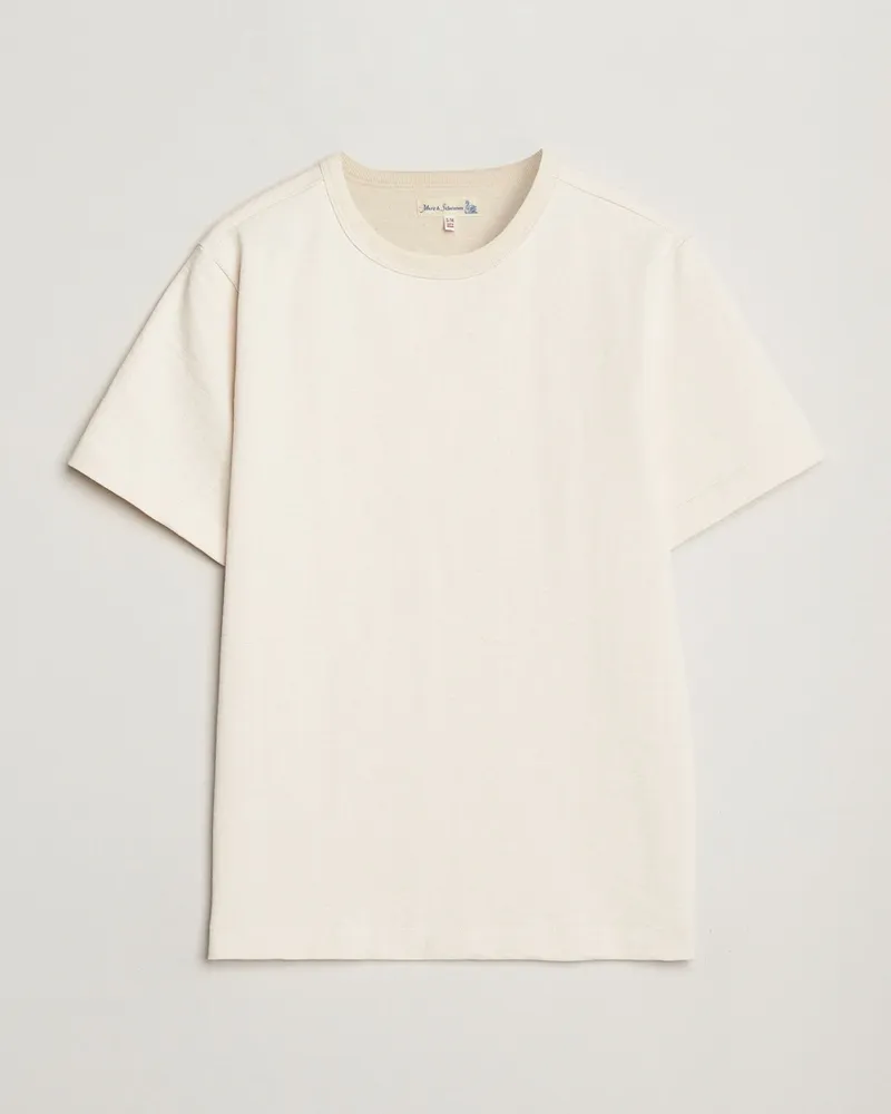 Merz b. Schwanen Relaxed Fit Loopwheeled Heavy T-Shirt Nature Weiß