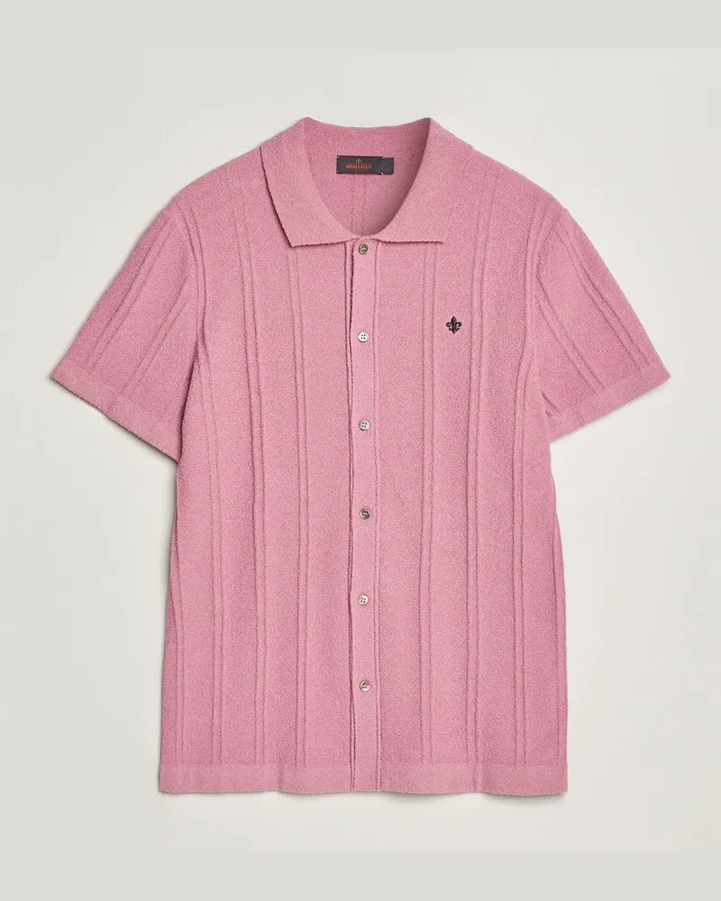 Morris Clayton Knitted Short Sleeve Shirt Pink Rosa