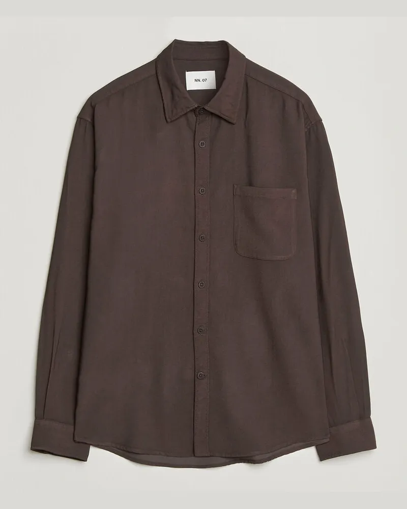 NN 07 Deon Viscose Shirt Deep Truffle Braun