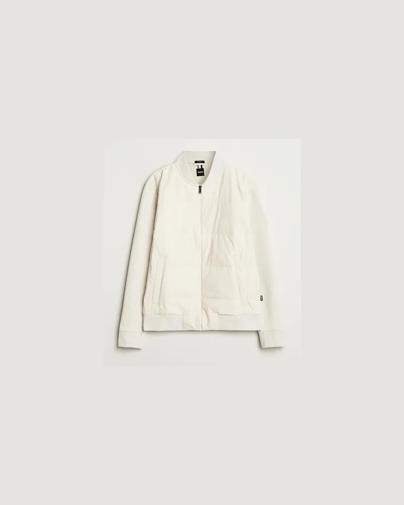 HUGO BOSS Skiles Hybrid Full Zip Open White Weiß