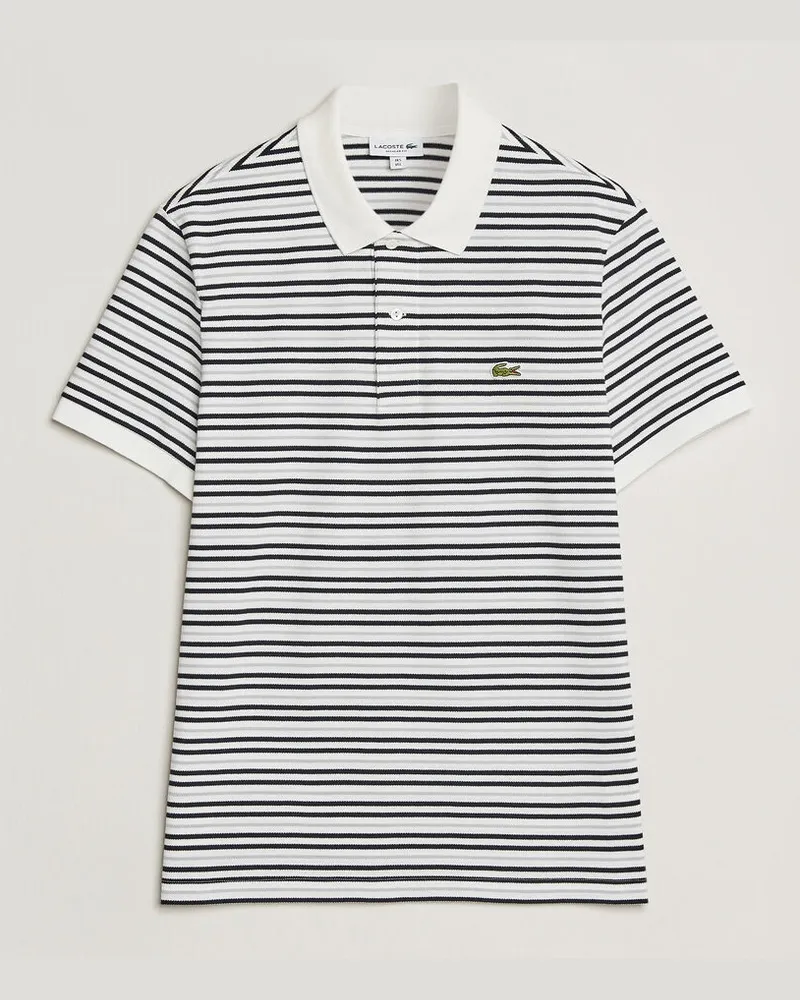 Lacoste Original Striped Polo Piké Blackbird/Flour Mehrfarbig