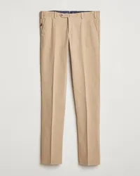 Pantaloni Torino Slim Fit Pleated Baumwoll Trousers Beige