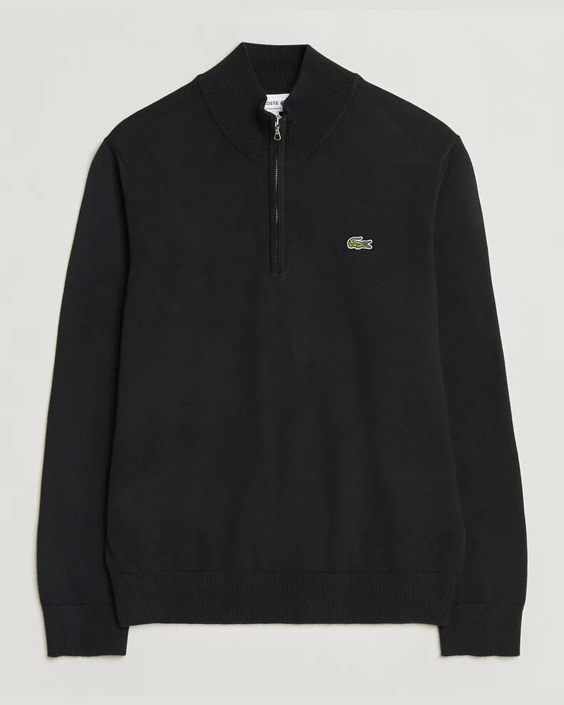 Lacoste Cotton Knitted Half Zip Black Schwarz