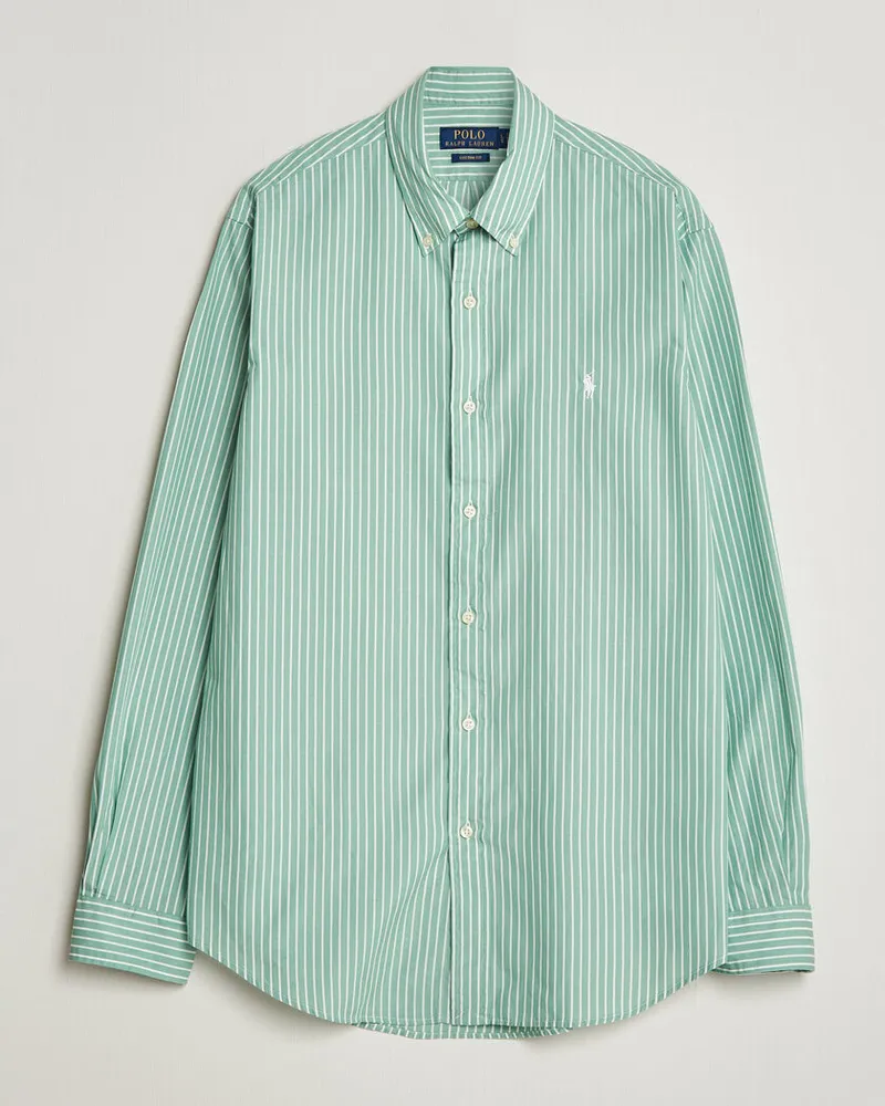 Ralph Lauren Custom Fit Stripe Poplin Shirt Faded Mint Grün