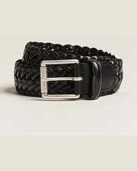 Anderson's Woven Leder 3,5 cm Belt Tanned Black Schwarz