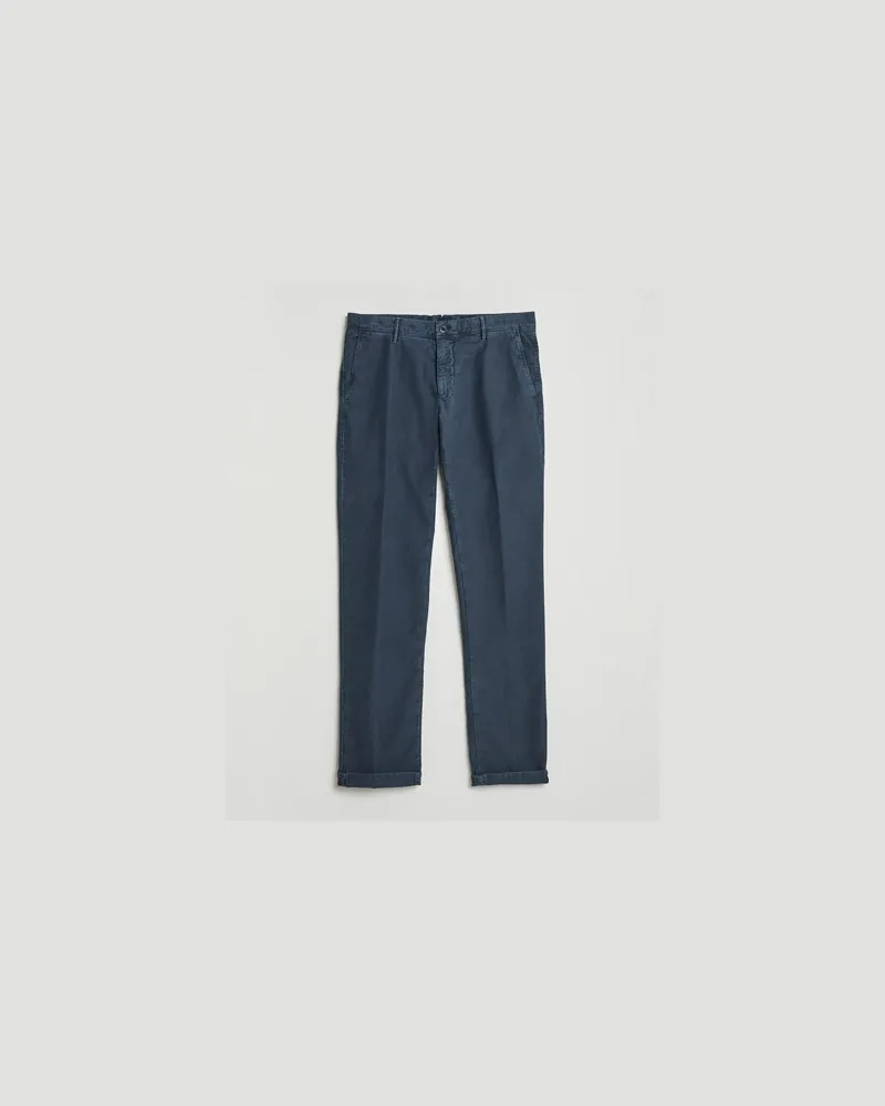 Incotex Slim Fit Garment Dyed Slacks Navy Blau