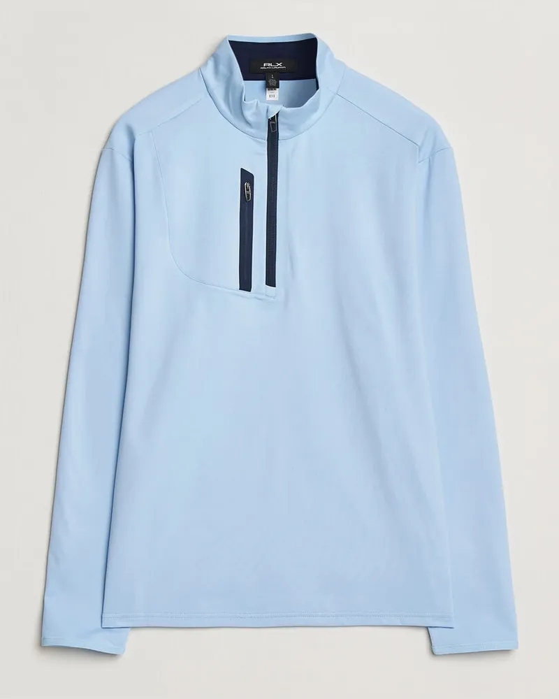 Ralph Lauren Luxury Jersey Half Zip Office Blue Blau