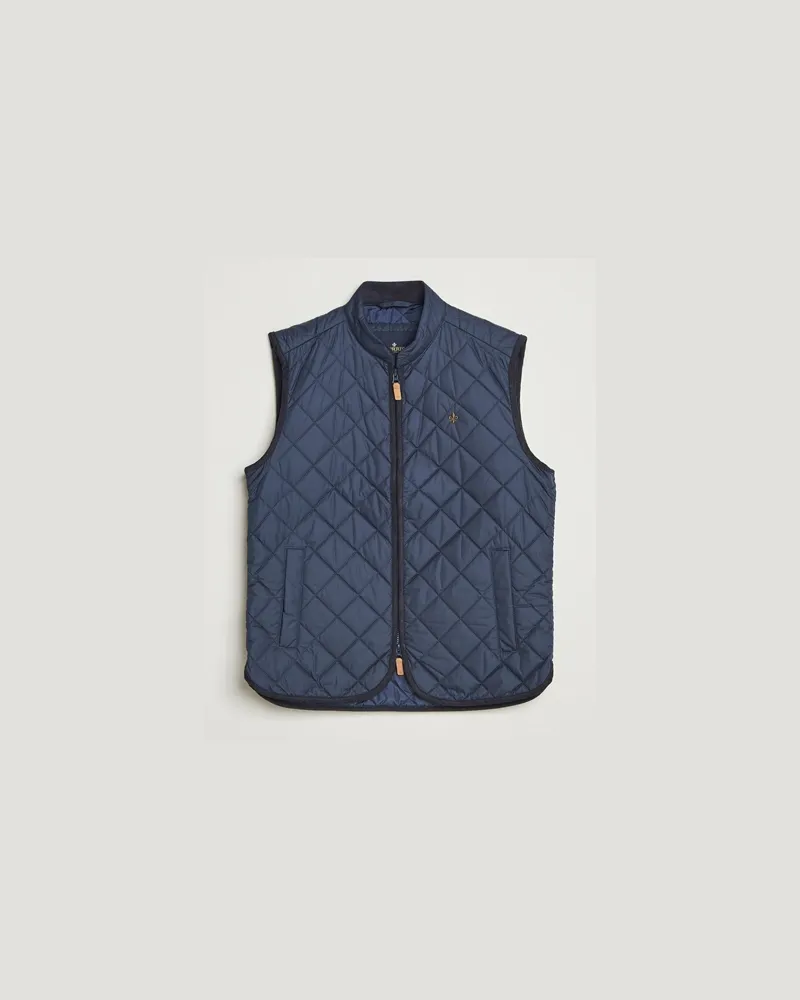 Morris Teddy Quilted Vest Navy Blau