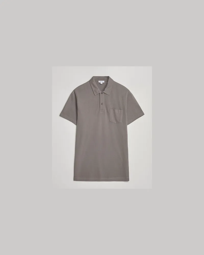 Sunspel Riviera Polo Shirt Iron Grey Grau