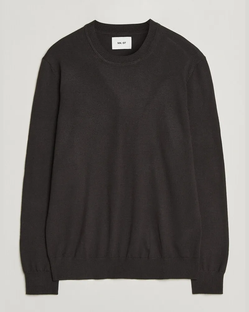 NN 07 Ted Merino Crew Neck Pullover Deep Truffle Braun