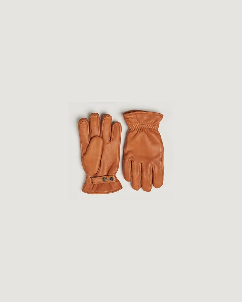 Hestra Burensvik Deerskin Wool Pile Glove Cognac Braun