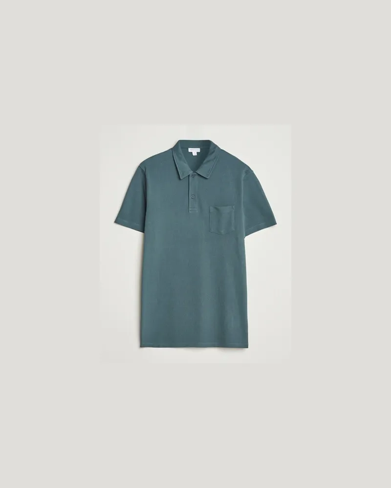 Sunspel Riviera Polo Shirt Dark Petrol Grün