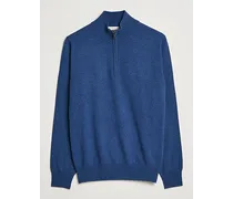 Cashmere Half Zip Sweater Indigo Blue