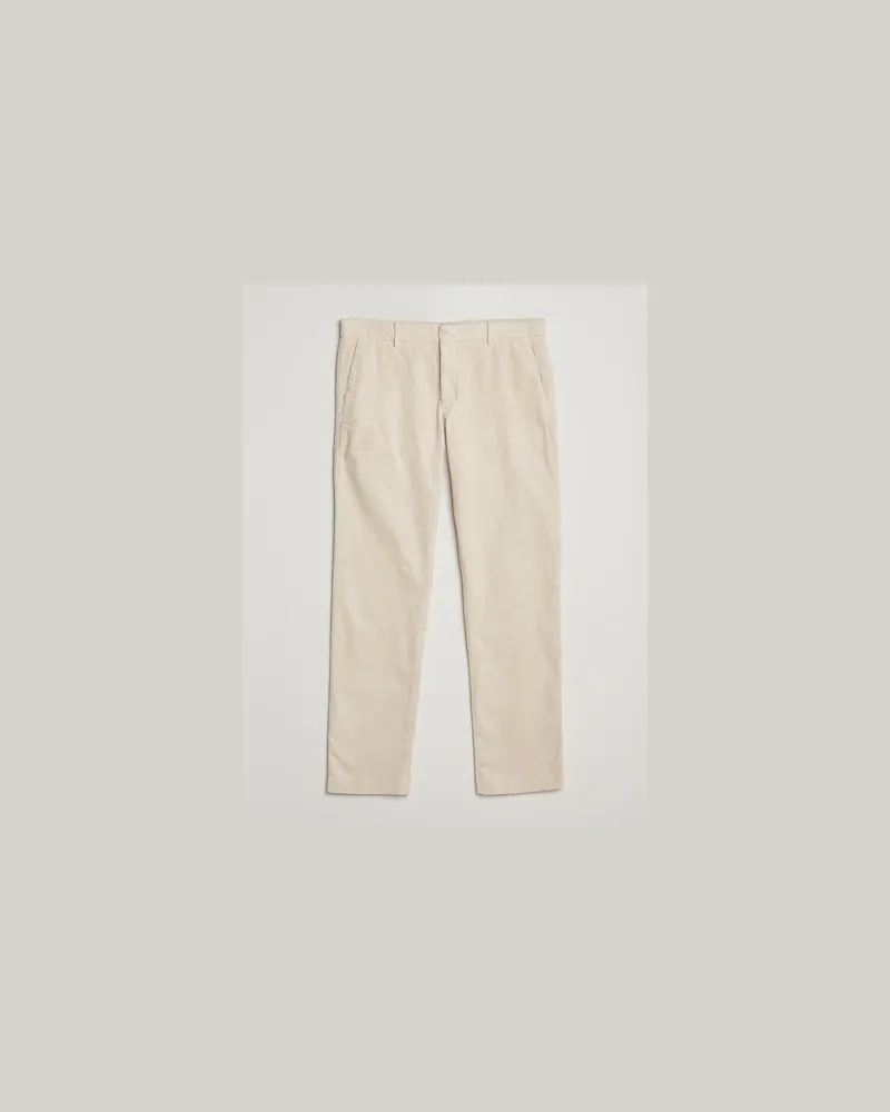 NN 07 Theo Regular Fit Corduroy Chinos Ivory Weiß