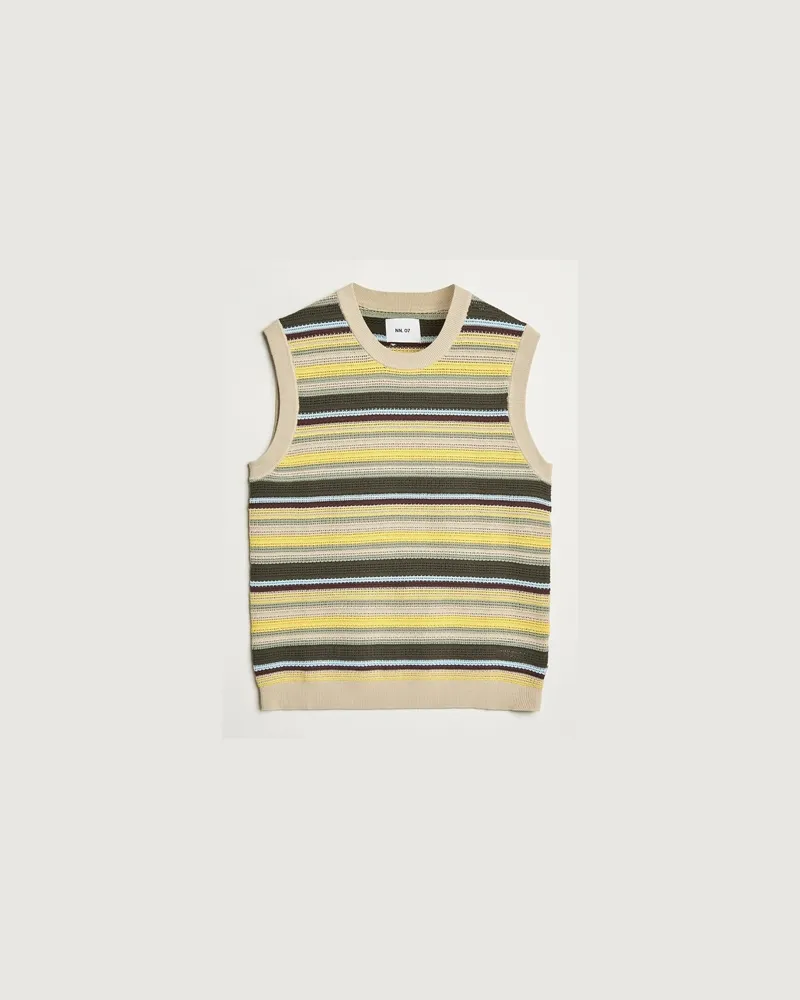 NN 07 Huxley Knitted Striped Vest Multi Mehrfarbig