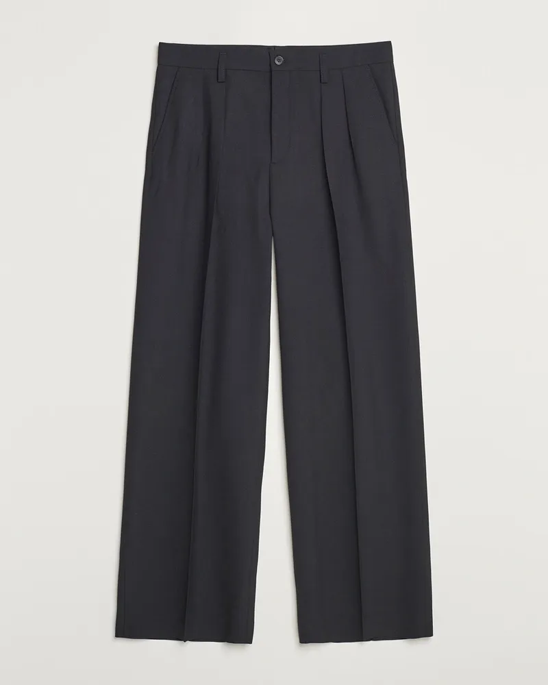 Filippa K Milo Wide Wool Trousers Black Schwarz